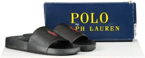 Polo Ralph Lauren Signature Pony Logo Slide Sandals Black / Red BNIB UK 7 EU 41 👞