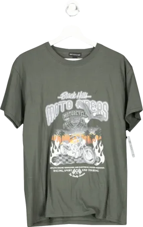 PrettyLittleThing Grey Black Hill Moto Riders Tshirt UK S