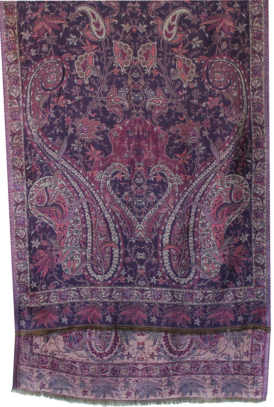 Pure Wool Paisley Shawl Scarves Womens Indian Clothing (84 x 30 inches)