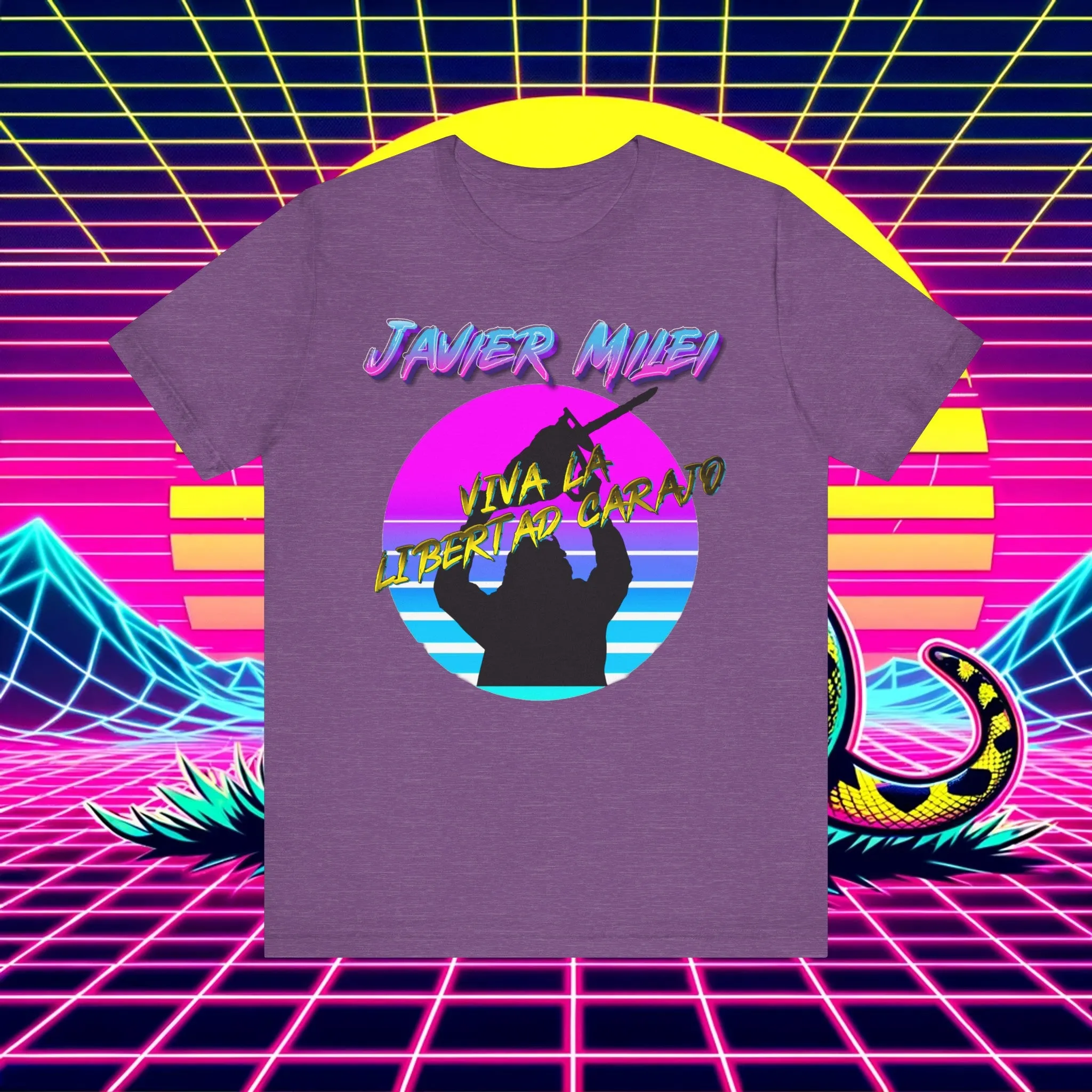 "Chainsaw of Freedom" Javier Milei Synthwave Tee