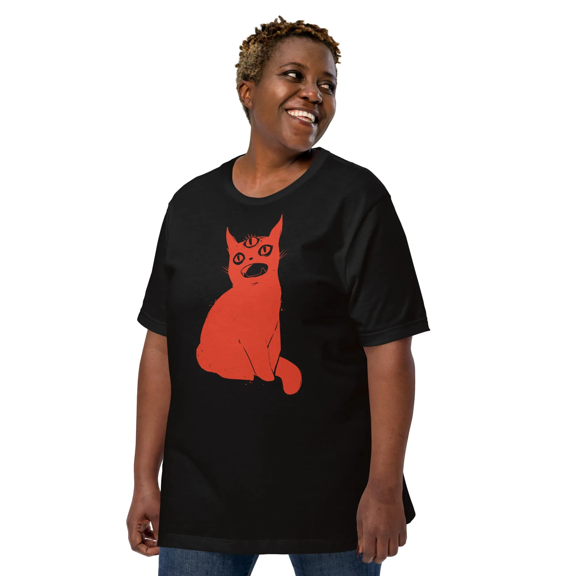 Red Third Eye Cat, Unisex T-Shirt