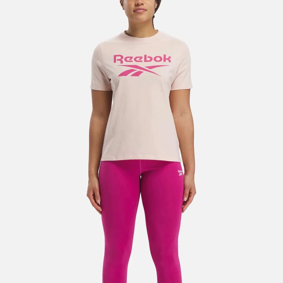 REEBOK WOMEN'S IDENTITY BIG LOGO PINK TEE