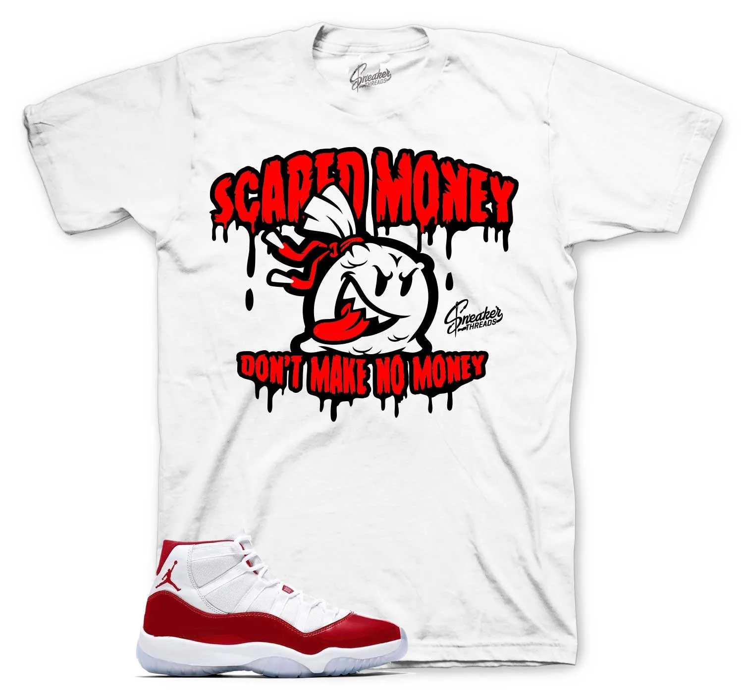 Retro 11 Cherry Scared Money Shirt