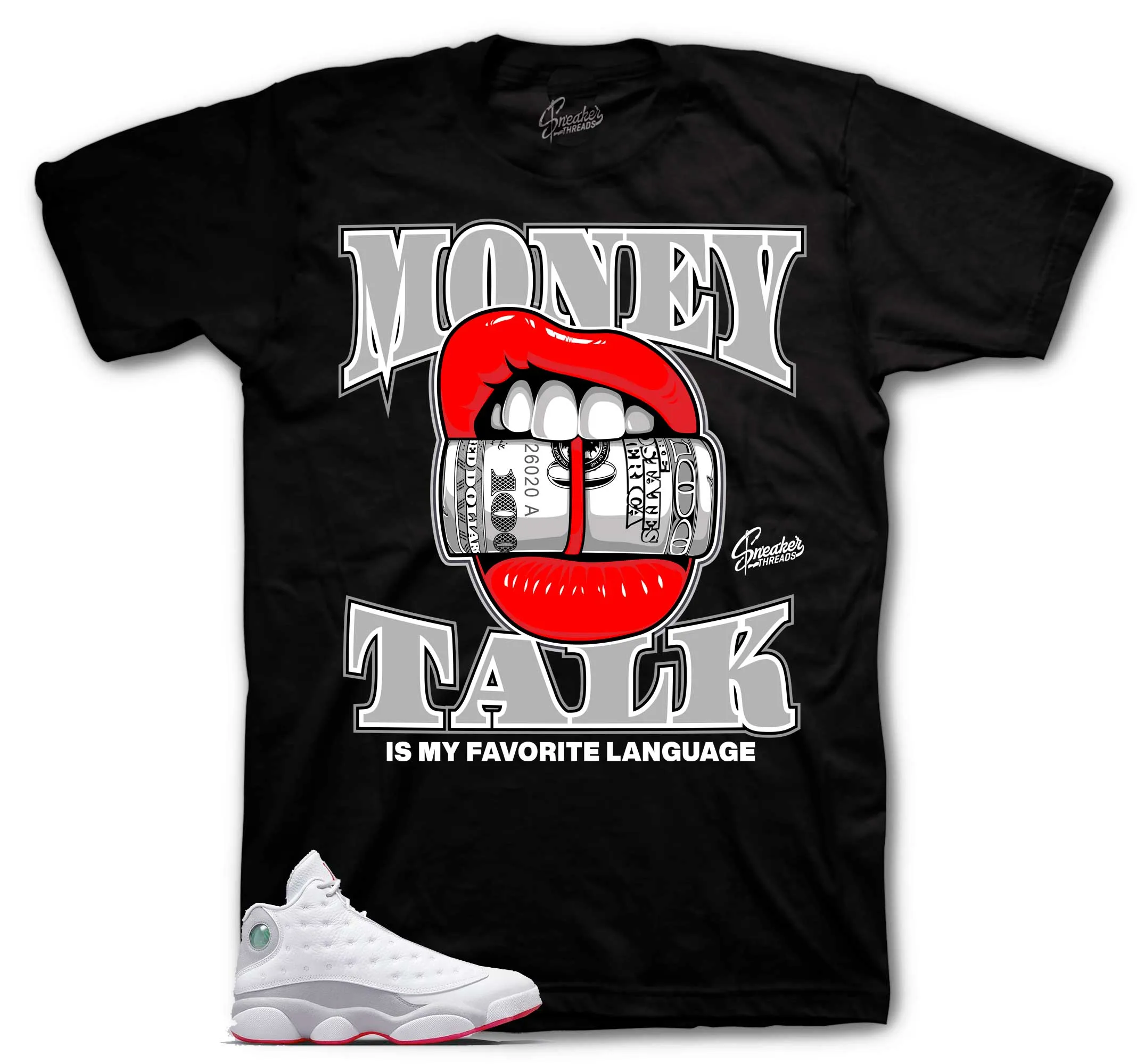 Retro 13 Wolf Grey Money Talk Shirt