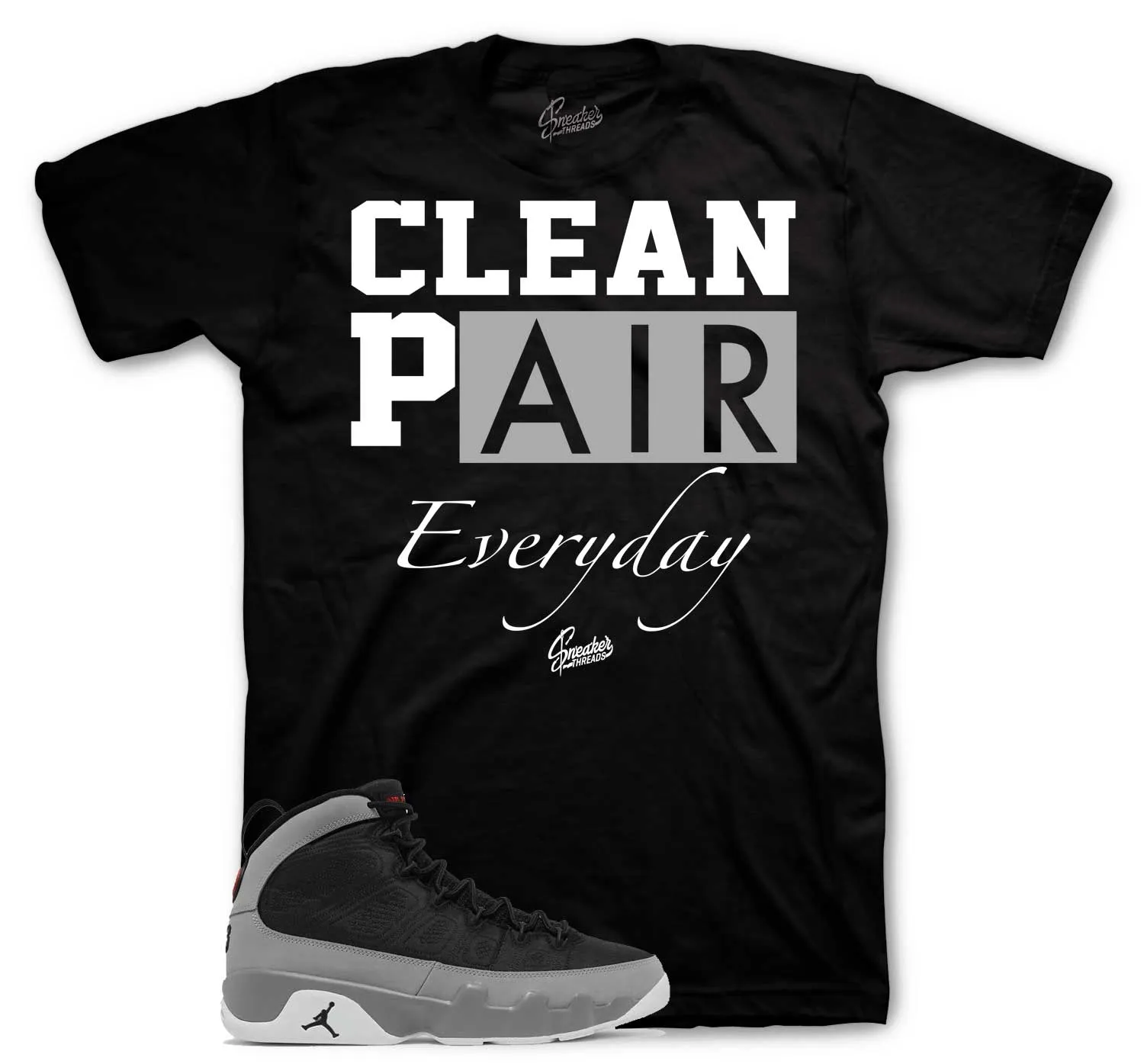 Retro 9 Particle Grey Clean Pair Shirt