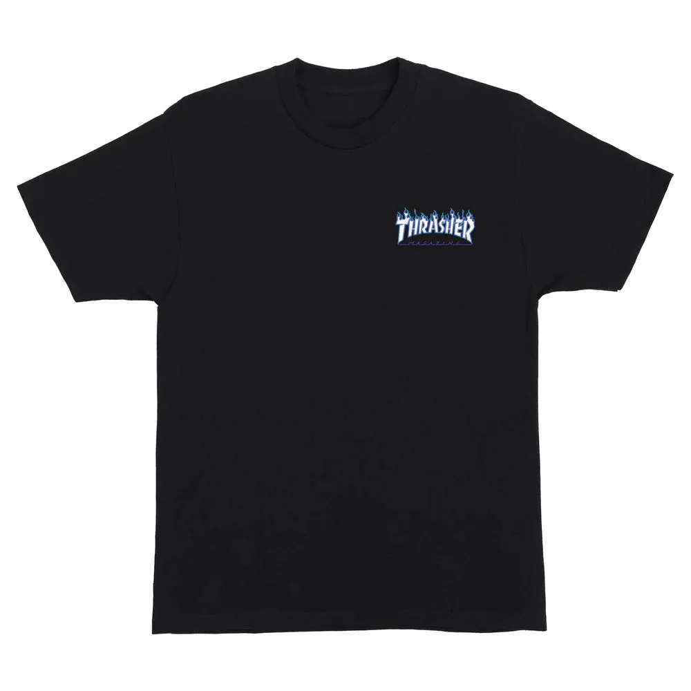 SANTA CRUZ x THRASHER Flame Dot Santa Cruz Men's T-Shirt - Black