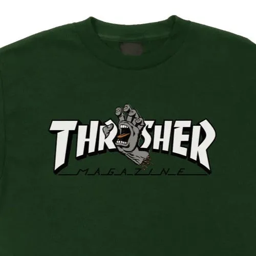 SANTA CRUZ x THRASHER Screaming Logo Santa Cruz Men's T-Shirt - Forest Green