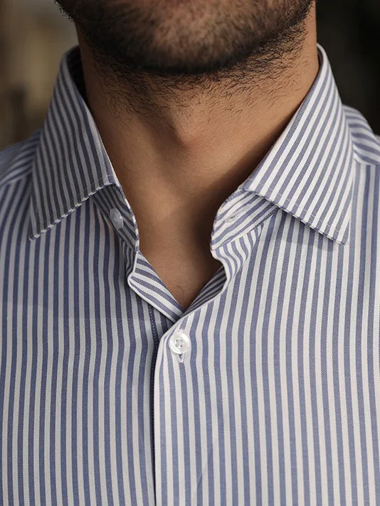 Sky Blue Stripe Formal Shirt