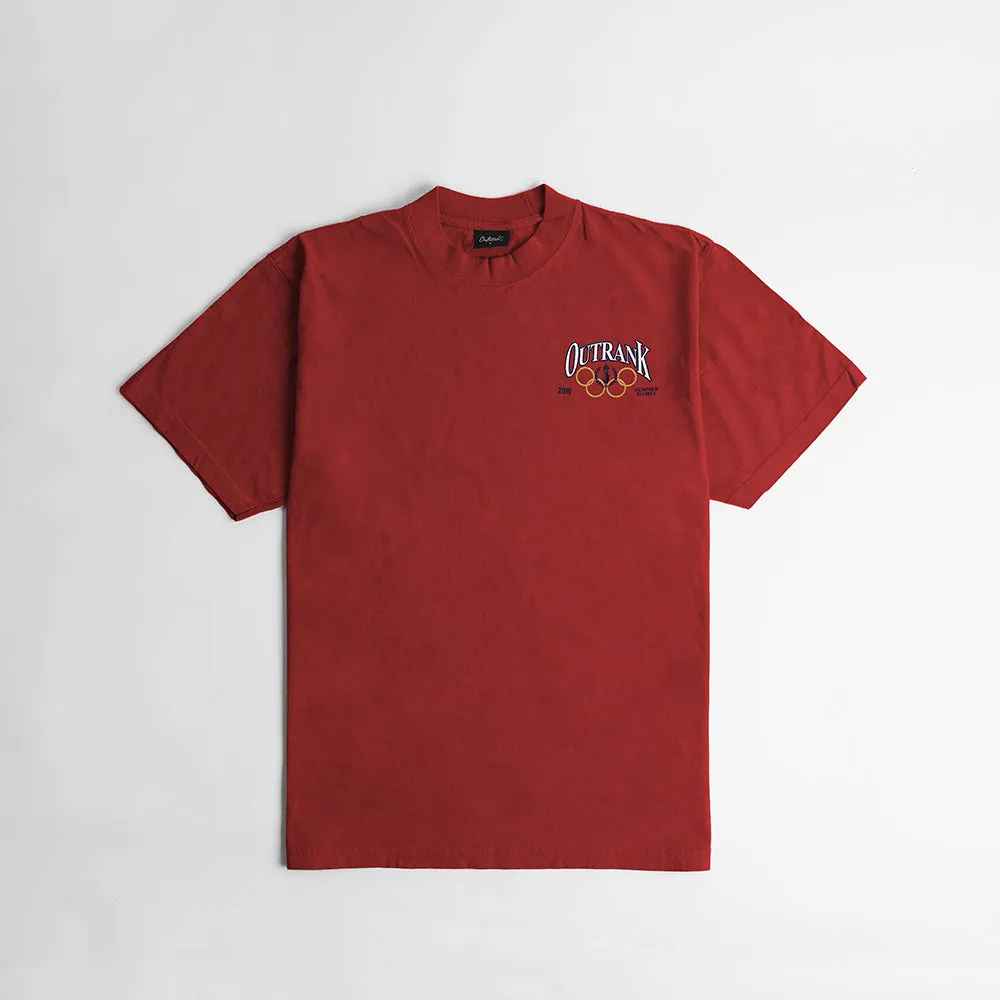 Summer Games Embroidered Red T-shirt