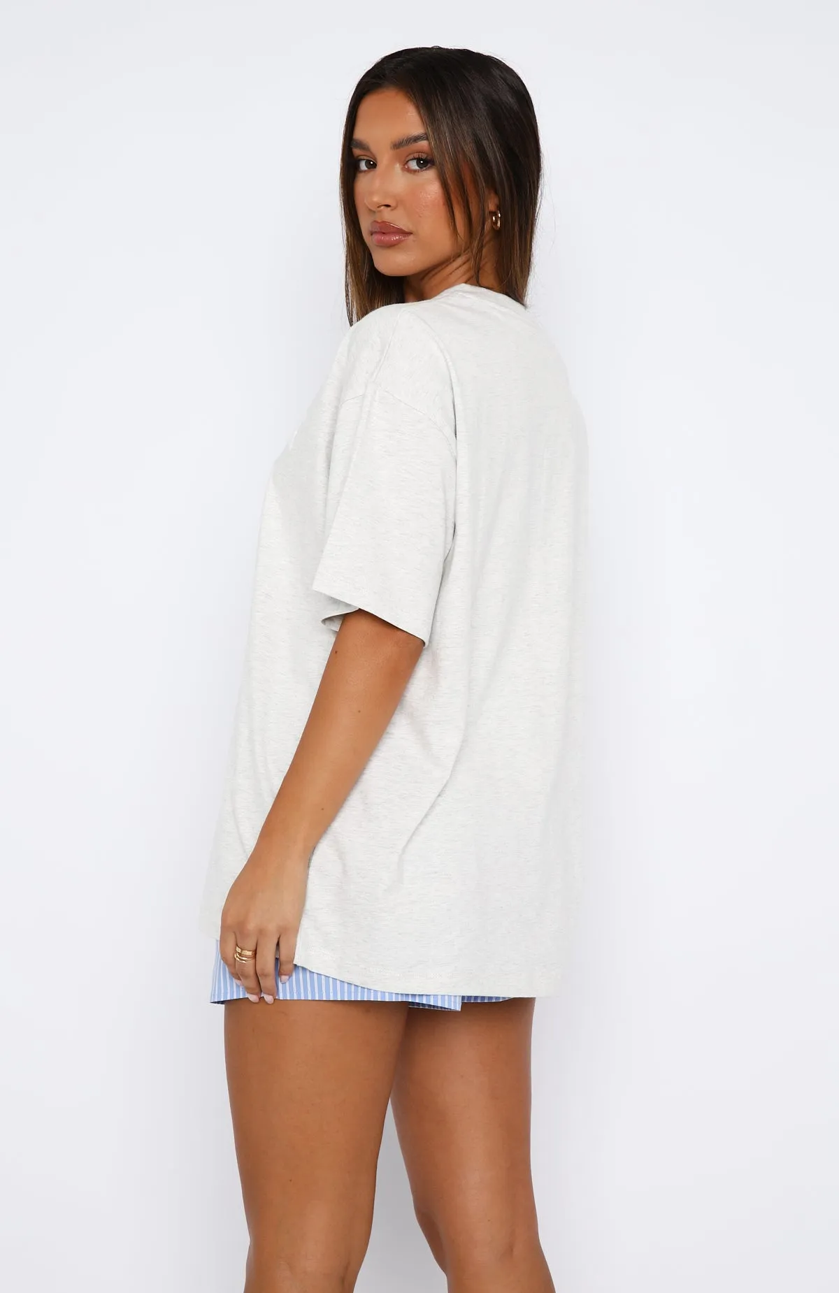 Sweet As Ever Oversized Tee Grey Marle