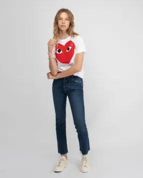 T025 CLASSIC BIG HEART PRINT T-SHIRT / WHITE