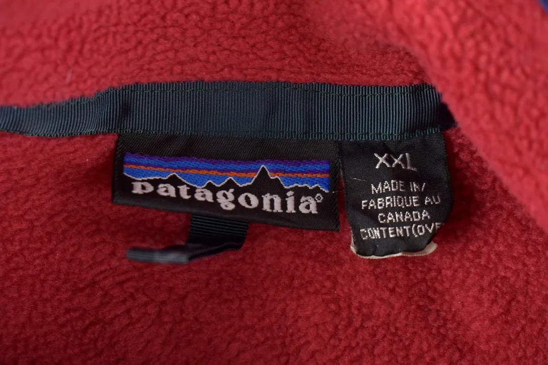 Vintage 1990s Patagonia T Snap Fleece Sweater / Red / Made in Canada / Outdoorsman / 90s Sweater / Streetwear / Vintage Patagonia / Hiking /