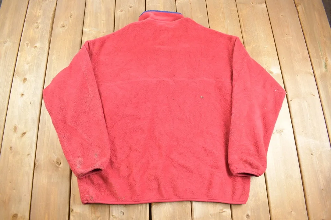 Vintage 1990s Patagonia T Snap Fleece Sweater / Red / Made in Canada / Outdoorsman / 90s Sweater / Streetwear / Vintage Patagonia / Hiking /