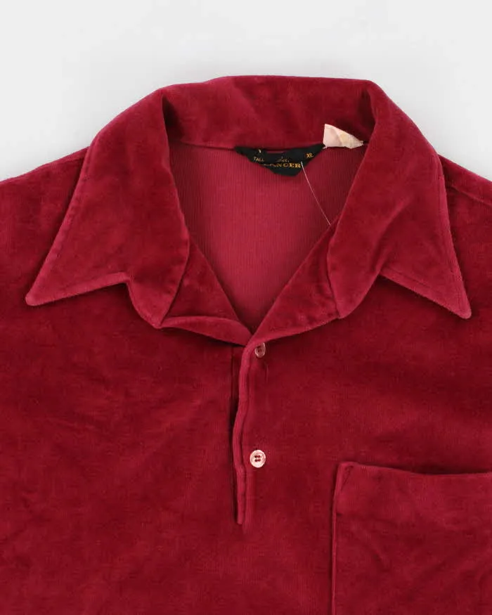 Vintage 70s/80s Velour Shirt - XL