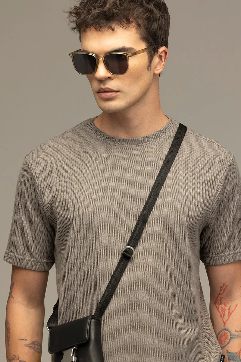 Waffle Weave Grey T-Shirt