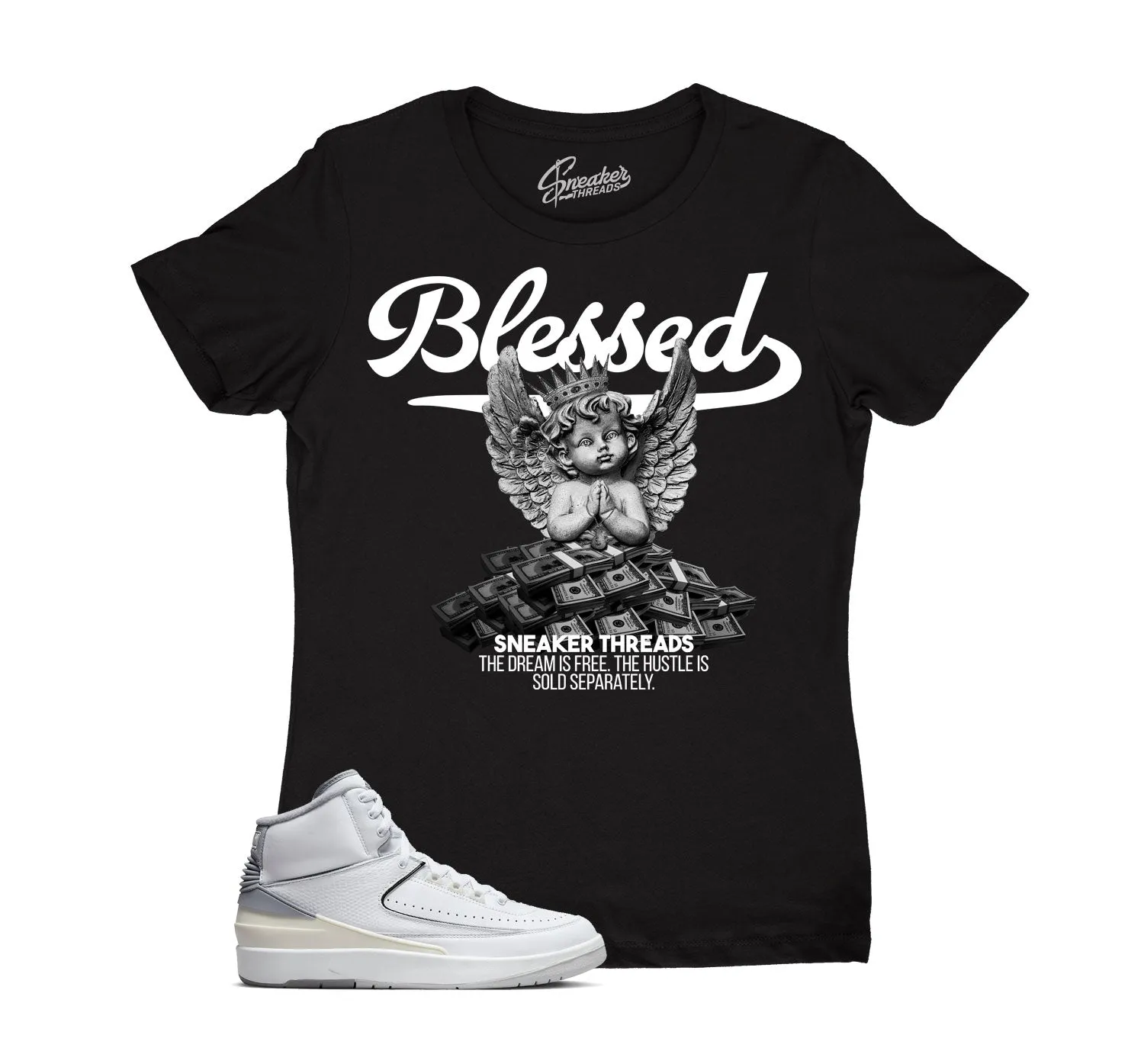 Womens - Cement Grey 2 Blessed Angel Shirt