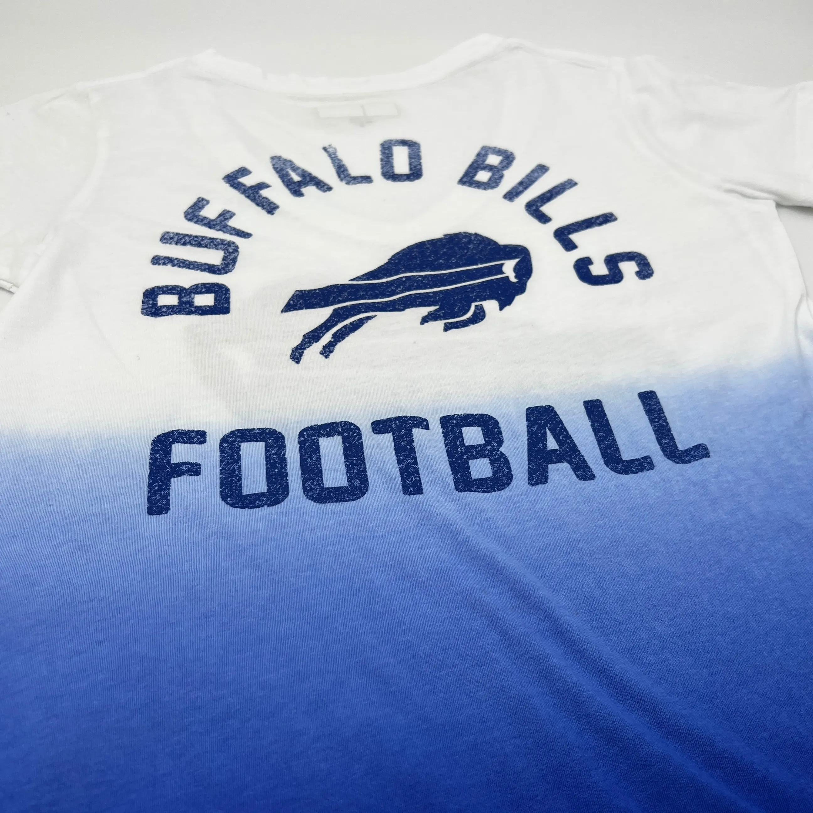 Women's New Era Buffalo Bills White & Royal Ombre V-Neck T-Shirt