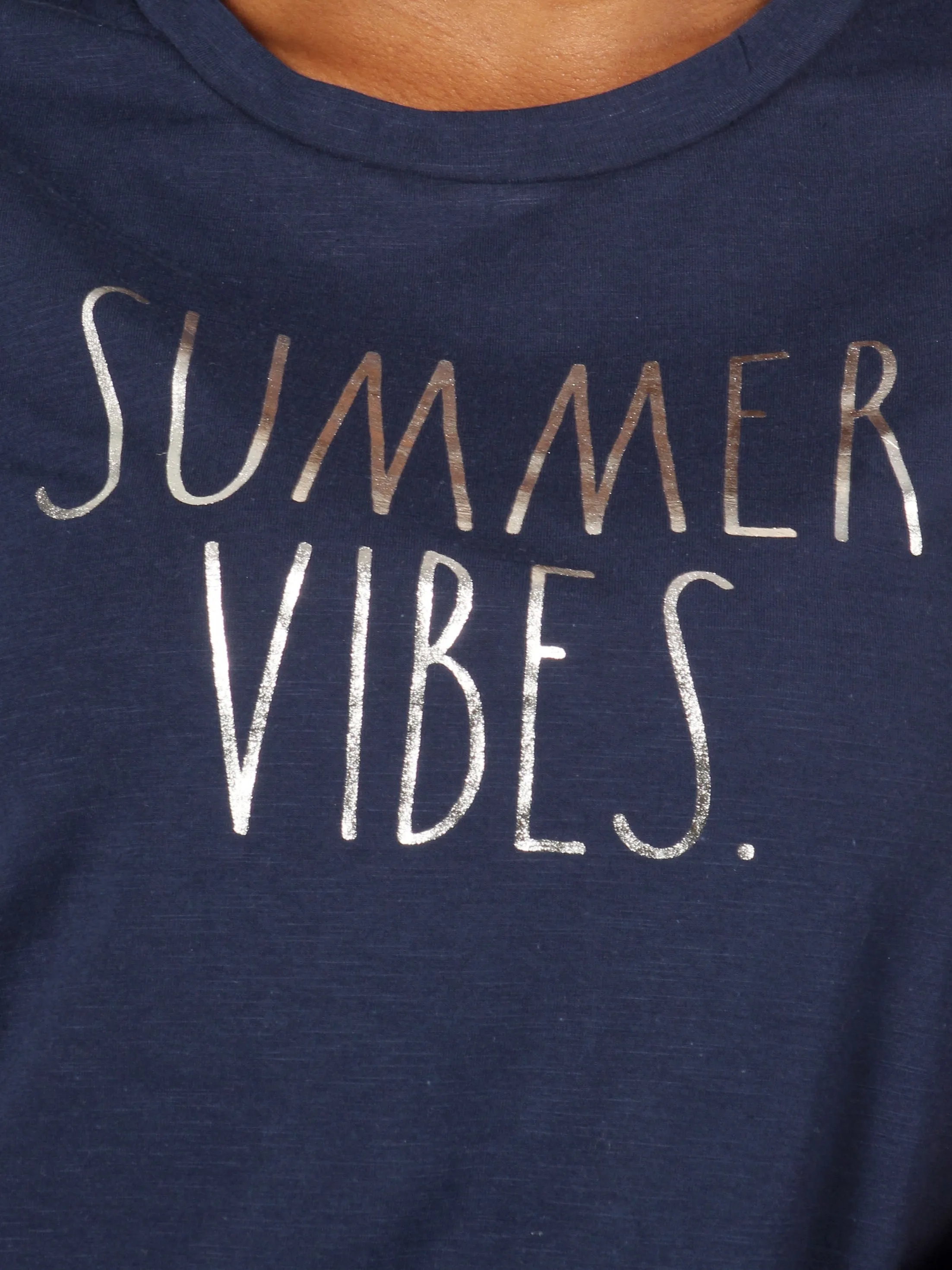 Women's "SUMMER VIBES" Short Sleeve Classic Slub T-Shirt