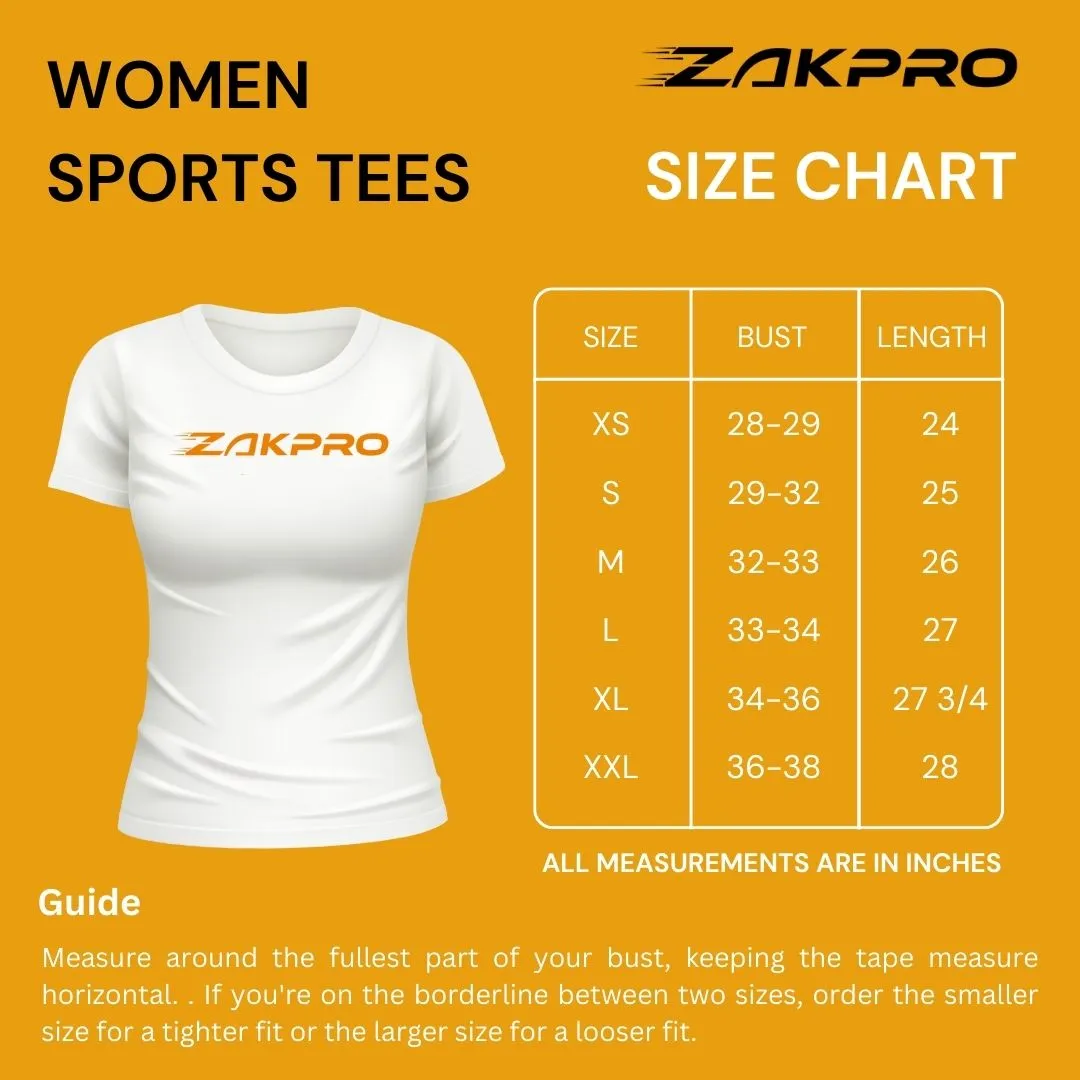 ZAKPRO Sports Tees for Women (Bluish Run)