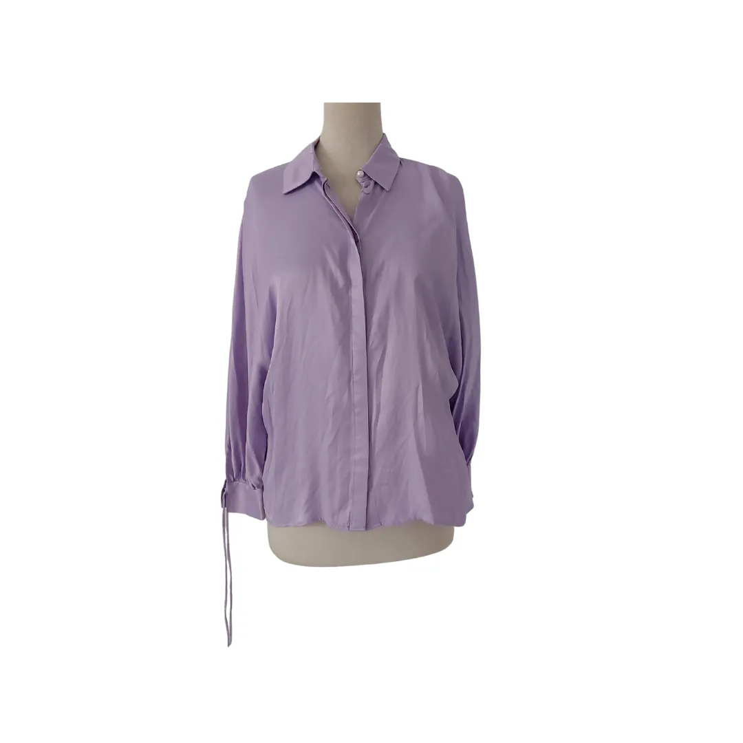 ZARA Lilac Purple Satin Blouse | Brand New |